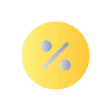 Interest rate flat gradient color ui icon Illustrazione stock