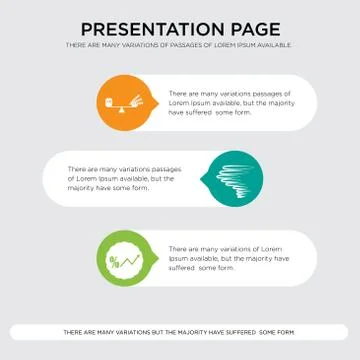 Interest rate, hurrican, commodity presentation design template in orange, gr Stock Illustration