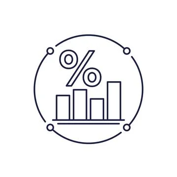 Interest rate icon, line vector Stock Illustration