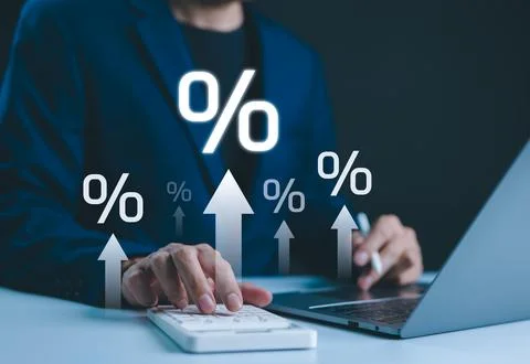 Interest rate increase concept. Stock Photos