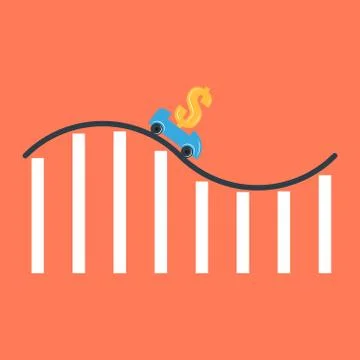 Interest rate reduction or dollar depreciation conceptual financial illustrat イラスト素材