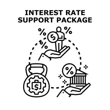 Interest rate support package providing financial stability イラスト素材