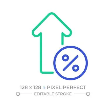 Interest rate two color line icon Stock Illustration