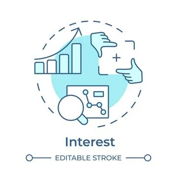 Interest soft blue concept icon 스톡 일러스트