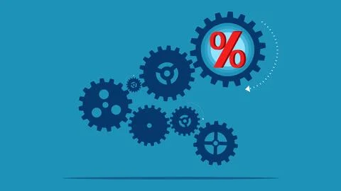 Interest work process. gear mechanism and percentage Stock Illustration