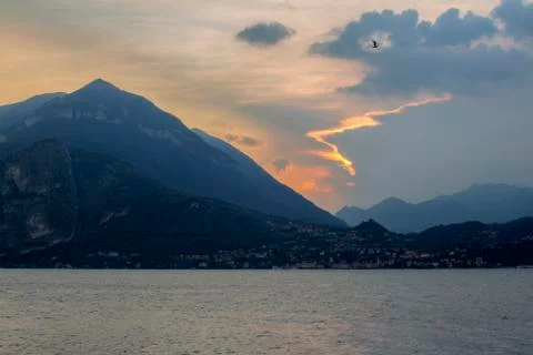 An interesting cloudy sunset. Stock Photos