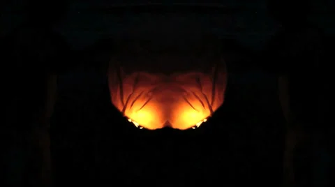 Interesting effect created by mirroring this flaming Beach Lantern Stock Footage 35520419