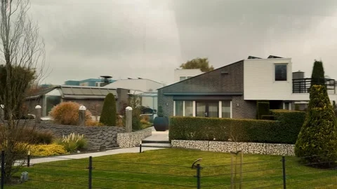 Interesting facade of the house Stock Footage 323522809