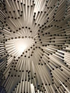 Interesting lighting made of polyurethane pipes Stock Photos