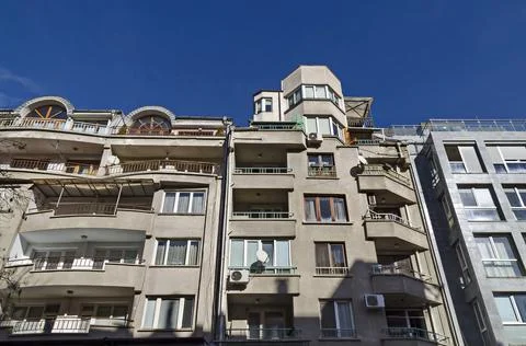 Interesting modern structures maximizing the use of roof spaces Stock Photos