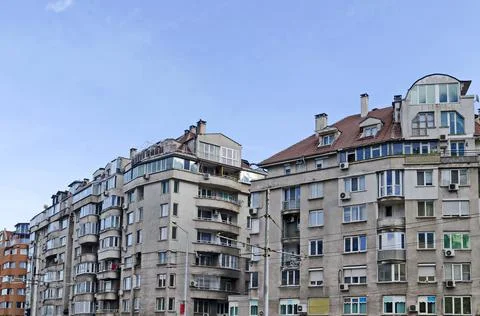 Interesting modern structures maximizing the use of roof spaces Stock Photos