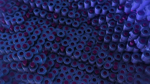 Interesting original wavy abstract 3d animation detail of cylindrical shape  Stock Footage 247913244