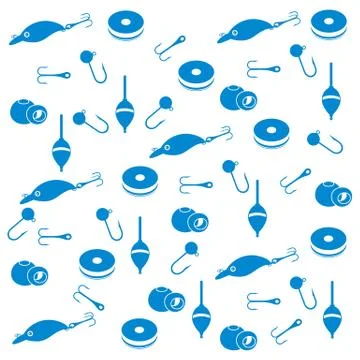 Interesting pattern with different tools for fishing 스톡 일러스트