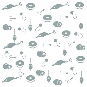 Interesting pattern with different tools for fishing 스톡 일러스트