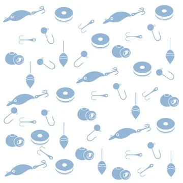 Interesting pattern with different tools for fishing Stock Illustration
