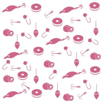 Interesting pattern with different tools for fishing 스톡 일러스트