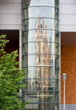 Interesting reflection at the Potsdamer Platz, Berlin. Stock Photos