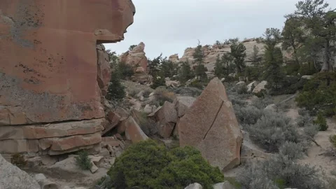 Interesting rock formations in the desert. Stock Footage 166430103