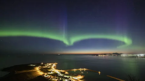 Interesting shapes of the Aurora Borealis Stock Footage 251366418