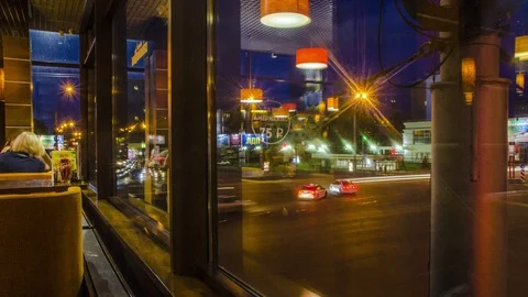An interesting timelapse, scene and view of the cafe Stock-Footage 129501028