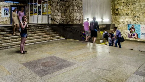 An interesting timelapse, scene and view of the urban underground city Stock-Footage 129501279