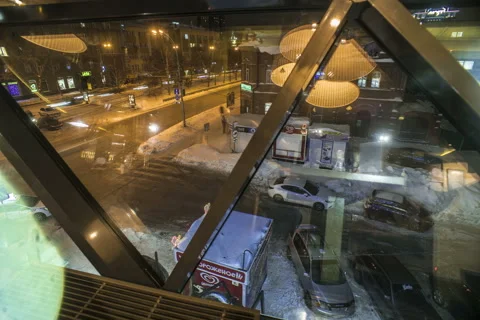 An interesting timelapse, scene and view of the cafe Video stock 129663964