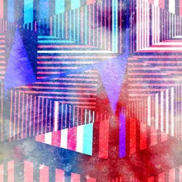 Interesting variety of geometric elements Stock Illustration