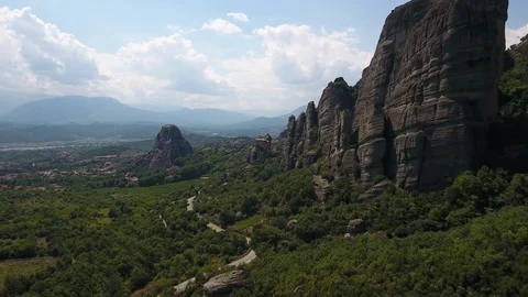 Interesting view of the valley and mountains Stock Footage 124290980