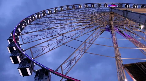 Interesting viewing of roue de Paris in Paris Stock Footage 64192267