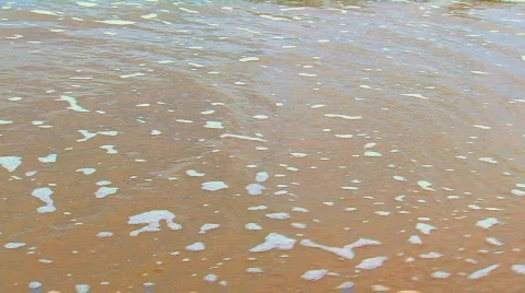 Interesting wave pattern on sandy beach Stock Footage 538875