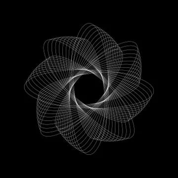 Interesting white logotype shape, vector image on a black background Stock Illustration