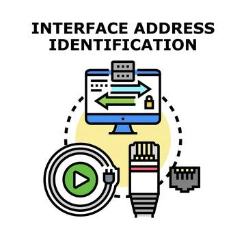 Interface address identification and connection security concept 스톡 일러스트