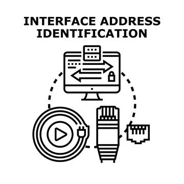 Interface address identification and connection security concept Stock Illustration