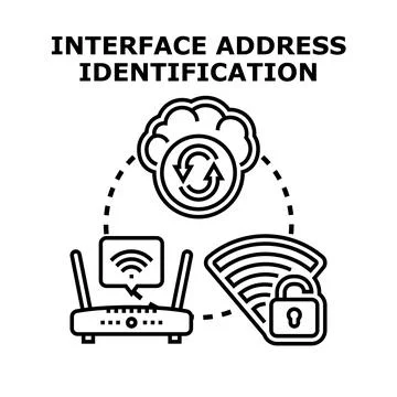 Interface address identification and network access concept Stock Illustration