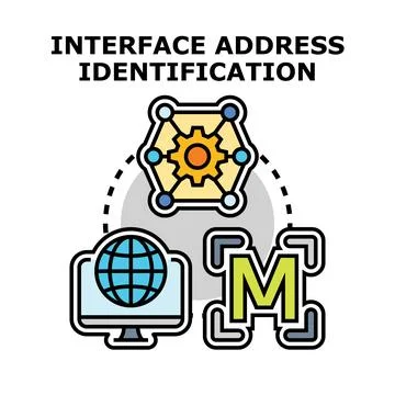 Interface address identification and network connection concept Stock Illustration