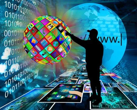 The interface and the silhouette Stock Illustration