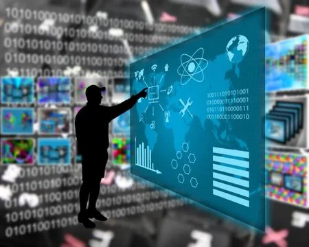 The interface and the silhouette Stockillustratie