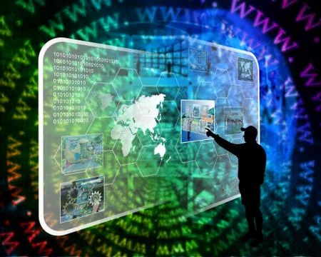 Interface and silhouette Stockillustratie