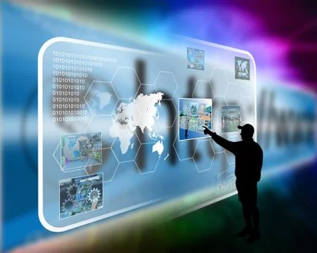 Interface and silhouette Stock Illustration