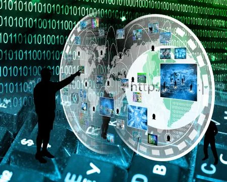 Interface and silhouette Illustrazione stock