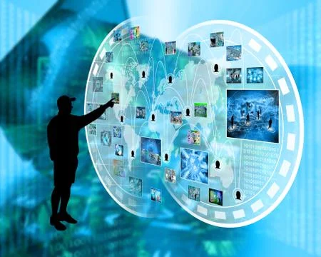 Interface and silhouette 스톡 일러스트