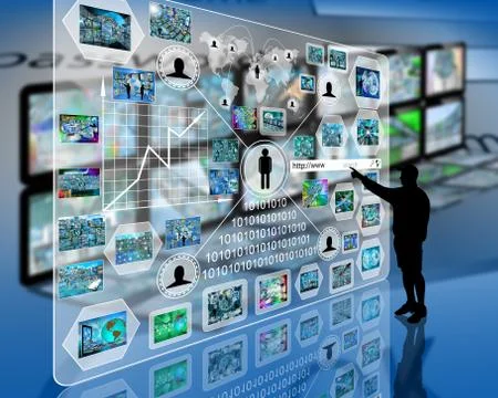 Interface and silhouette Stock Illustration