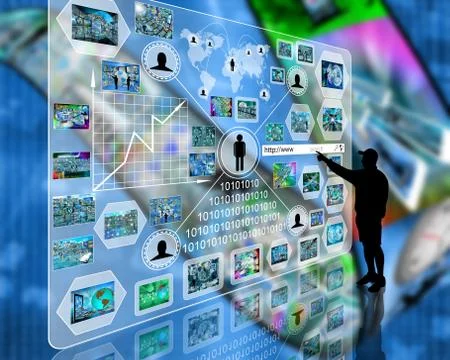 Interface and silhouette Stock Illustration