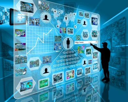 Interface and silhouette Stock Illustration