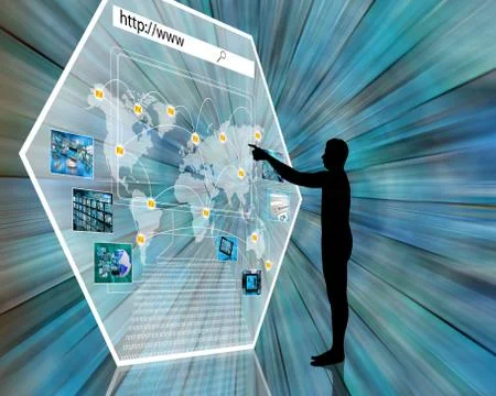 Interface and silhouette Stock Illustration