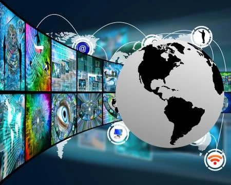 Interface and world 库存插图