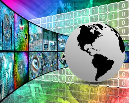 Interface and world Stock Illustration