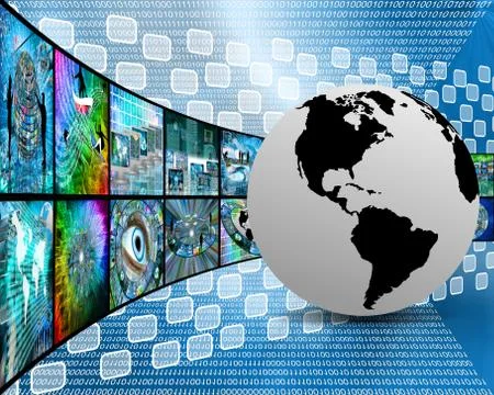 Interface and world Stockillustratie