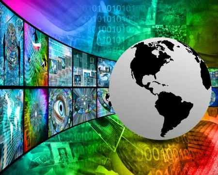 Interface and world Stock Illustration