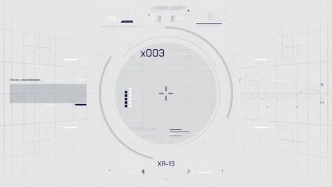 Interface with animated HUD and infographic elements for analyzing information Stock Footage 303776558